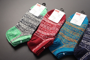 日单秋冬新款 店主推荐 男女士民族风纯棉毛线圈短袜子 隐形船袜