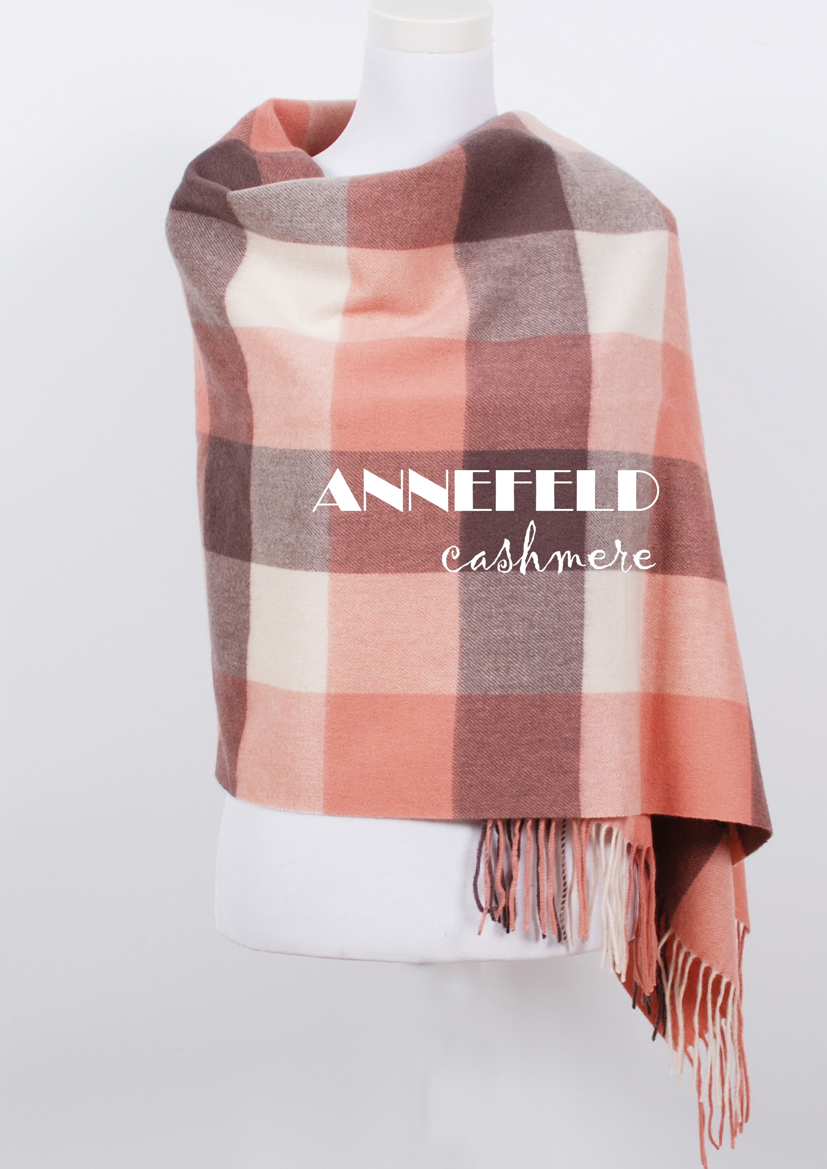 粉格大围巾澳洲纯羊毛日系女生