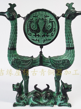 厂家直销青铜器仿古风双鸟摆件