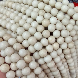 天然木变石 白木化石散珠串珠6-12mm半成品 DIY饰品配件材料