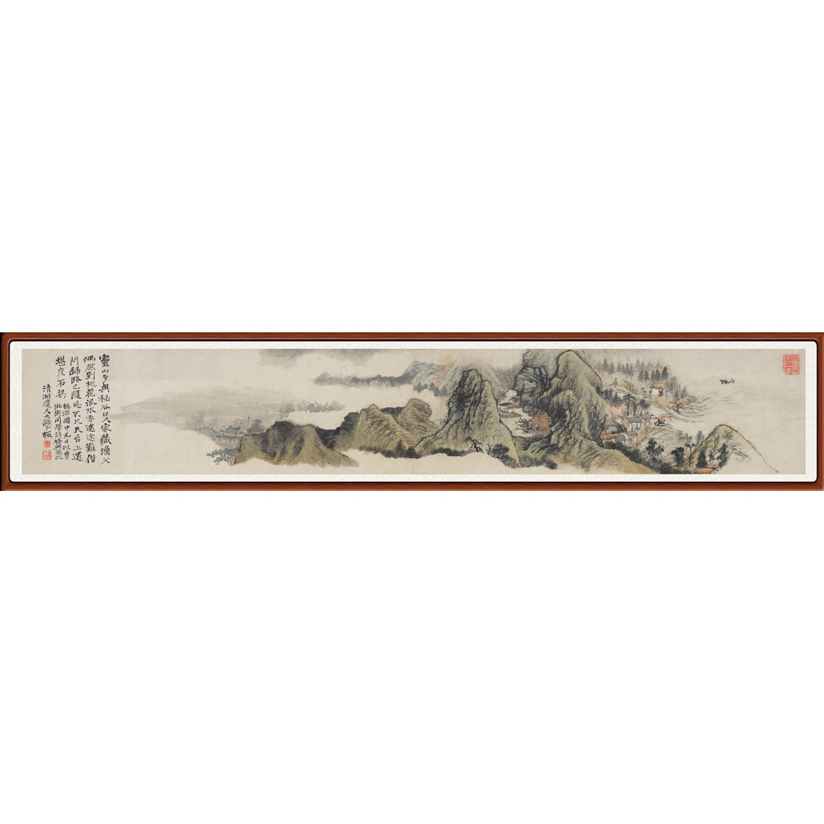 国画山水画装饰画挂画字画客厅真迹书画非手绘仿石涛桃源图赠装裱