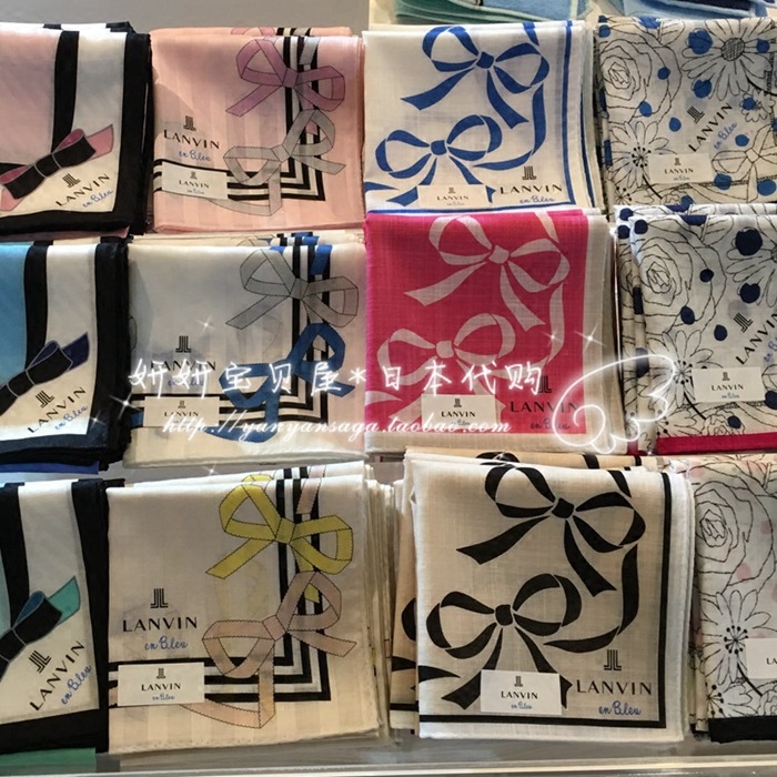 现货 日本购 LANVIN浪凡 女士手帕小方巾生日情人节礼物 男士手绢