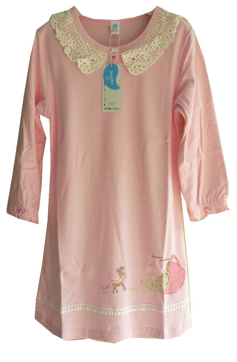 儿童家居服睡衣女童纯棉睡裙
