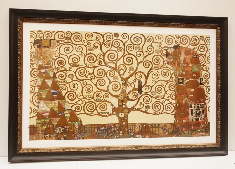 意大利进口画芯美国克拉斯美式家居装饰画装饰画 克里米特生命树