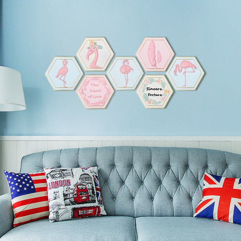 American style ins Explosive money originality Restaurant background metope ornament Wall Pendant Flamingo Hanging plate Wall decoration Wall hangingsin the Home accessories , Mural  category - from Buy2taobao.com to provide professional Taobao agent buy service