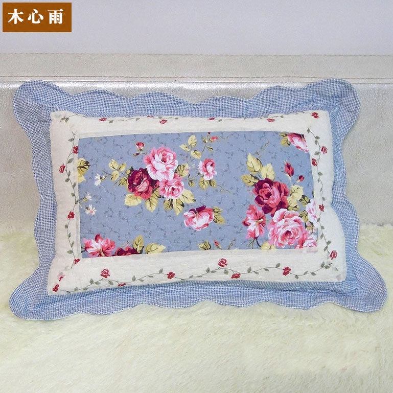 田园复古风全棉拉链绗缝布艺卡通时尚单人床上用品枕头套成人枕套