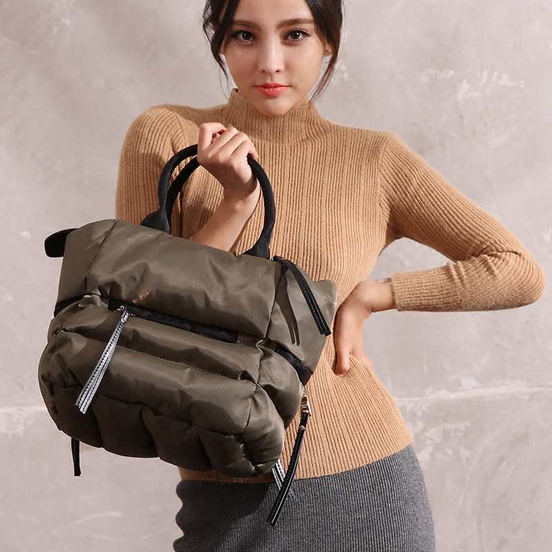 太空棉包包2024新款潮女四季包斜挎包单肩包手提小方包羽绒包女包