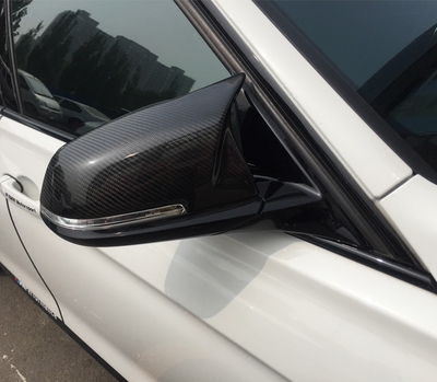 18年GT宝马12345系X1 M2 F30 320改装M3碳纤维后视镜壳牛角款罩盖