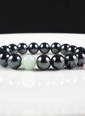 磁性黑胆石手链磁石玉石会销结缘
