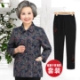 Áo sơ mi nữ mùa xuân và mùa thu trung niên, bà, bộ đồ dài tay, 60-70 tuổi, quần áo cũ, áo khoác của mẹ - Phụ nữ cao cấp đầm dự tiệc cho người lớn tuổi