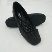 蝴蝶结方头浅口平底防滑平跟女鞋 小黑鞋 2024春夏欧美香风菱格单鞋