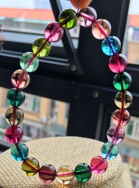 天然玻璃体巴西手链碧玺手串