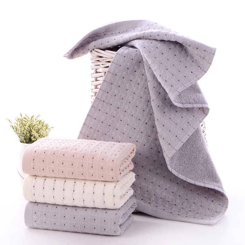 3条装华夫格柔软吸水纱布毛巾