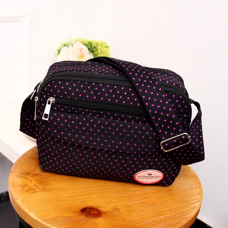 2019夏新款小清新甜美淑女休闲帆布波点小包时尚休闲单肩斜跨女包|msdalam kategori Beg kulit/wanita/beg lelaki, beg Ms. - dari Buy2taobao.com untuk memberikan perkhidmatan ejen Taobao profesional membeli