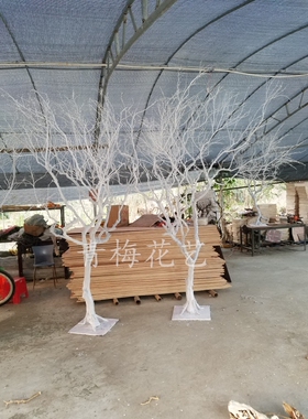 天然原生态造型桔子树商场摆放酒店婚庆树枝装饰仿真树白树枯树枝