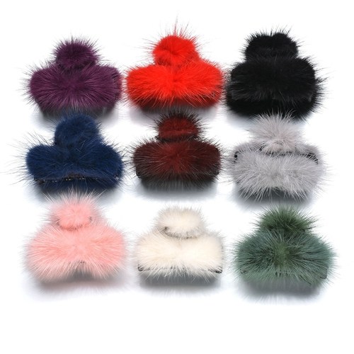 百搭优雅东大门淑女风水貂毛发夹