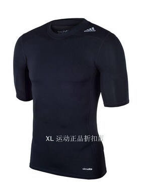 adidas男子运动紧身弹力短袖T恤