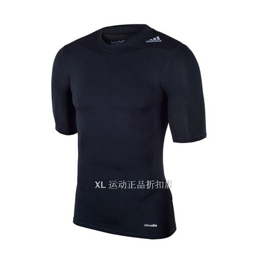 adidas男子运动紧身弹力短袖T恤