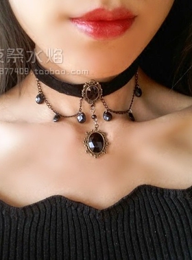 choker欧式哥特风复古水滴项圈