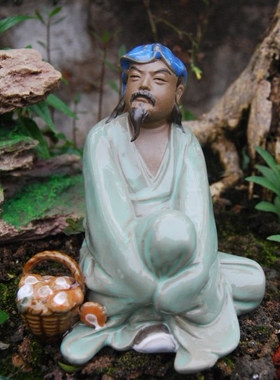 爱菊陶瓷人物摆件家居假山装饰品