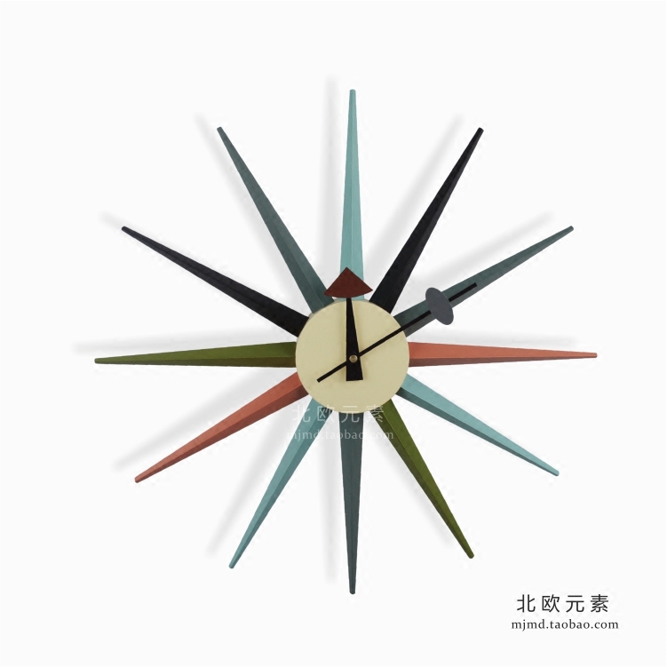 Neslon starburst clock 经典太阳钟表圆形北欧 时钟创意网红挂钟在类目 家居饰品, 家居钟饰/闹钟, 挂钟中 - 来自Buy2taobao.com提供专业的淘宝代购服务