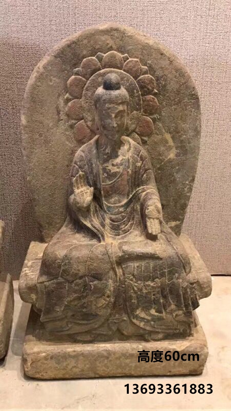 高古石雕收藏明清古典石头艺术品青石汉白玉坐佛站佛观音佛首卧佛