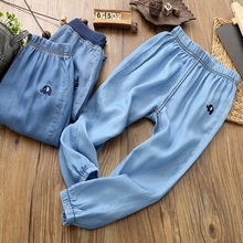 Mát mỏng nam giới và phụ nữ chống muỗi quần bé Tensi jeans 2018 mùa hè quần áo trẻ em trong các trẻ em lớn điều hòa không khí quần