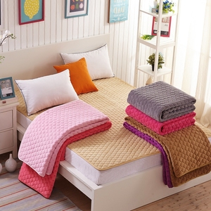 冬天保暖法兰绒垫被床垫家用褥子保护垫加绒榻榻米垫子铺加厚宿舍