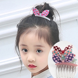 儿童发夹头饰韩国简约卡通，发梳插梳刘海梳小女孩，兔儿朵发卡糖果色