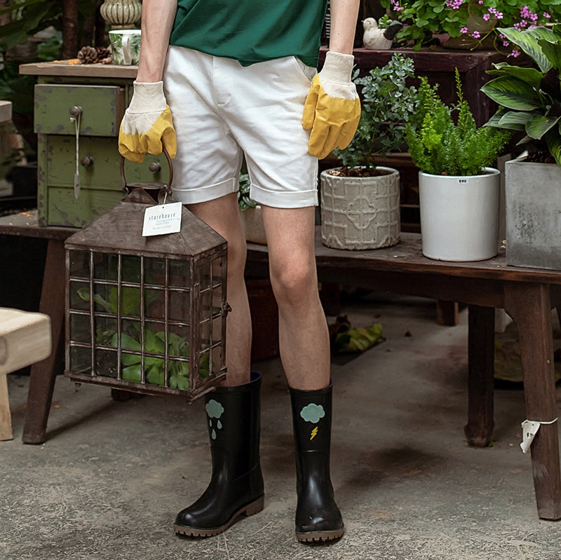 星叶 夏季白色修身短裤 山谷少年VALLEYOUTH设计师原创男装|msdalam kategori Pakaian Lelaki, seluar santai - dari Buy2taobao.com untuk memberikan perkhidmatan ejen Taobao profesional membeli