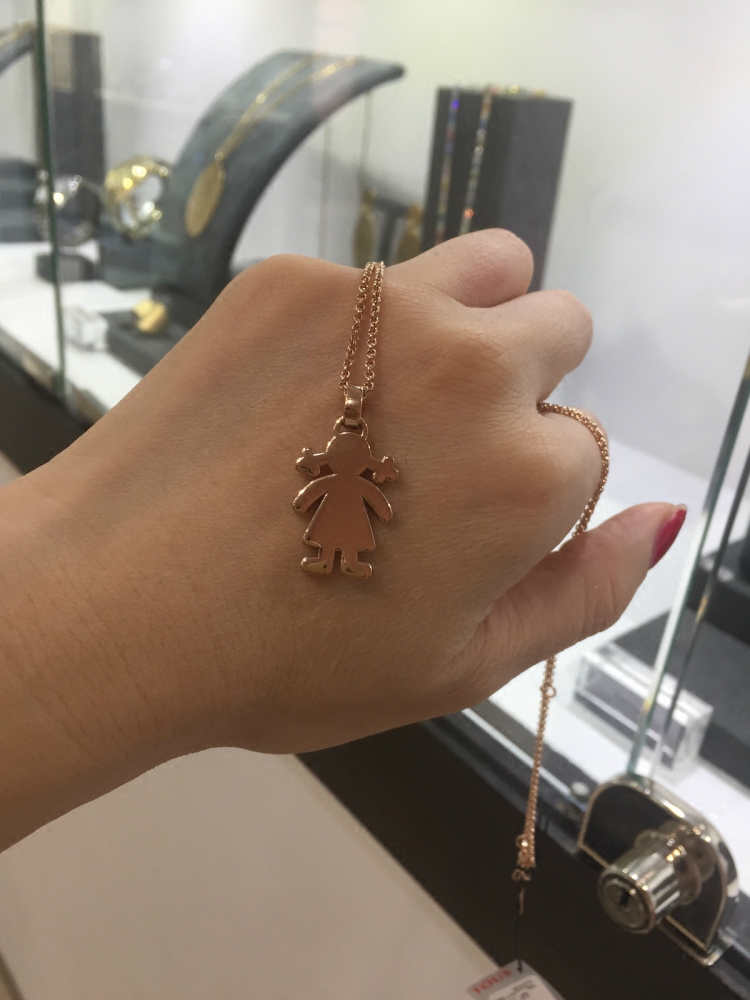 欧洲轻奢小众tous桃丝熊 辫子女孩925纯银镀18k玫瑰金锁骨链 项链