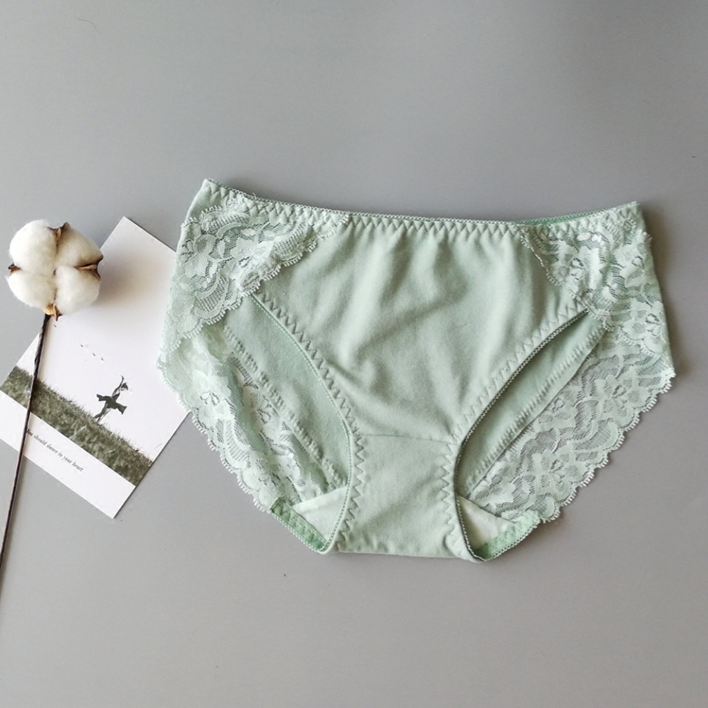 简约纯色蕾丝边纯棉女纯棉内裤