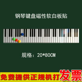 教学钢琴88键盘白板磁贴 37键电子琴软黑板贴 61键盘磁性贴