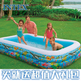 intex超大号家庭成人充气戏，水池宝宝沙池，儿童婴儿游泳池海洋球池