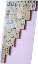 实木桌游接龙益智运算双六，doublesix数字多米诺骨牌domino