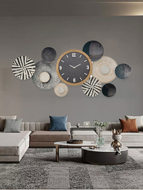 北欧创意客厅沙发背景墙，装饰品挂钟餐厅墙面卧室，壁饰时钟钟表挂件