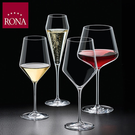 进口RONA水晶玻璃红酒杯家用葡萄酒杯子无铅菱形高脚杯香槟杯