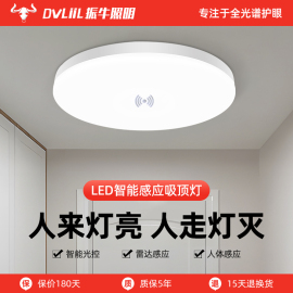 led感应吸顶灯声控楼梯楼道过道家用入户走廊，雷达人体智能感应灯