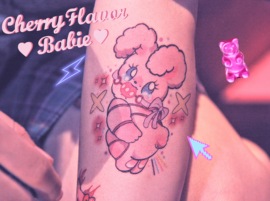 破浪潮原创纹身贴可爱小兔性感原宿风萝莉卡通捆绑性感y2k粉色