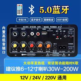 家庭K歌蓝牙大功率功放板车载功放12V24V220V通用低音炮音响功放