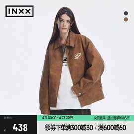 INXX Standby 复古做旧褪色机车PU皮夹克棉服翻领美拉德外套