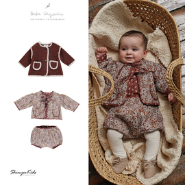 Shinyee▲bebe organic aw22婴幼儿复古印花棉服夹克外套短裤