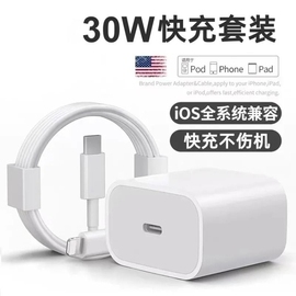 适用苹果充电器pd35w快充头30wiphone151412promax数据线11插头，plus20w闪充原ipad平板套装