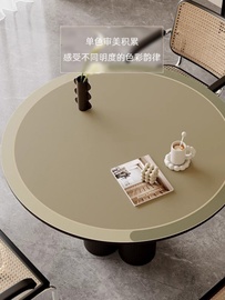现代简约圆桌皮革桌布pvc圆形餐桌垫防水防油免洗防滑亲肤茶几垫