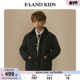 eland kids衣恋童装2024年春季男童美式休闲徽标刺绣翻领棉服