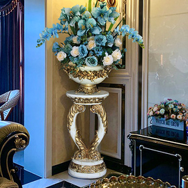 欧式落地大花瓶仿真花艺，套装客厅装饰摆件美式家居饰品插花摆设