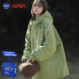 NASA品牌高级感外套女2024年美式户外冲锋衣春秋季风衣冬棉服