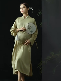 孕妇拍照服装影楼法式复古油画风高级感抹胸长裙礼服艺术摄影