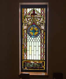 教堂蒂凡尼彩色玻璃玄关镜子不透明贴纸 窗户阳台透光彩色玻璃贴