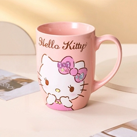 凯蒂猫马克杯hellokitty手柄杯，家用嗨喽kt把手，杯kitty陶瓷水杯子